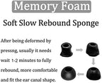 Galaxy Buds 3 Pro Memory Foam Tips Earbud, 4 Pairs Replacement Comfortable No Silicone Pain Noise Isolation Earbuds Accessories Compatible with Samsung Galaxy Buds 3 Pro - Black S/M/L/XL