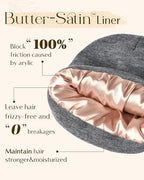 YANIBEST Womens Satin Lined Knit Beanie Hat Acrylic Winter Hats for Women Men Silk Lining Soft Slouchy Warm Cuffed Beanie Hat