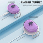 [Secure Lock] for Bose Ultra Open Earbuds Case(2024), TUDIOW Clear TPU Shockproof Protective Cover for Bose Open Ear Wireless Earbuds Accessories with Cleaning Kit & Keychain (Clear Purple)