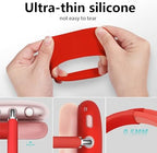 Case for Airpods Max Headphones, Ear Pad Cases Cover/Ear Cups Cover/Headband Cover for AirPods Max (USB-C/Lightning)(2024/2020), Silicone Cover for Airpod Max, Accessories Cass(Red)