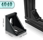 20 Set Black 4040 Series Aluminum Extrusion Profile Connector, Includes 1pc Wrench, 20pcs 3540 Corner Bracket, 40pcs M8 T-Slot Sliding Nuts and Hex Screw Bolt for 20S Aluminum Rail Accessories