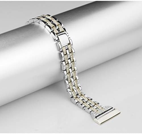 Bling Bands Compatible with Fitbit Versa 4/Sense 2/Versa 3/Sense, Women Dressy Slim Bracelet Metal Replacement Wristbands