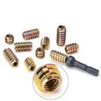 200 Pcs 1/4 "- 20 Wood Bolt Inserts Metal Nut Inserts - Hex Socket Drive Metric Bolt Assortment, Threaded Screws Fastener Connector for Furniture Replacement Parts (1/4"-20 Mixed Set)