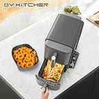 BYKITCHEN Silicone Air Fryer Liners for Ninja SL401 Double Stack 2 Basket Airfryer, Reusable Rectangle Perforated Silicone Liners for Dual Airfryer, Ninja DoubleStack XL Air Fryer Accessories