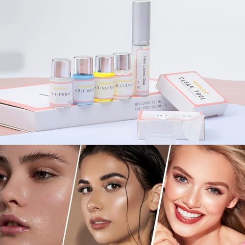 Ecofan Lash Lift Kit, Perming Curling Lifting Eyelash Perm Kit | Professional Semi Permanent for Salon Includes Eye Shields, Pads and Accessories