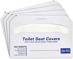 Juvale 4 Pack of 250 Pieces Disposable Toilet Seat Covers, Flushable Paper Cover for Bathroom, Travel Accessories, Kids, Adults, 14 x 16 In (1000 Pack)