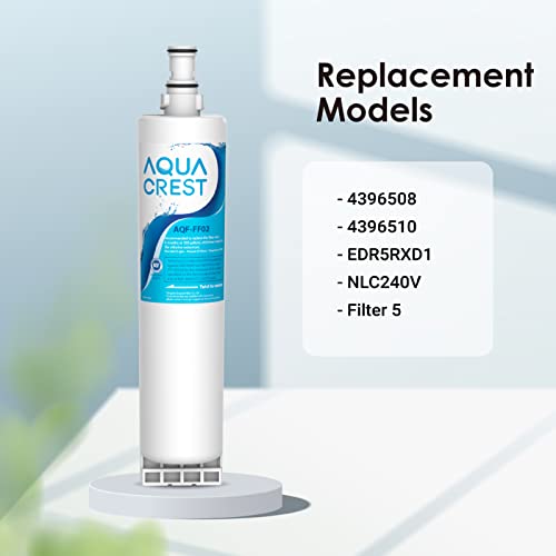 AQUA CREST 4396508 Refrigerator Water Filter, Replacement for Whirlpool EDR5RXD1, 4396510, NLC240V, Filter 5, 46-9010 (Pack of 3)