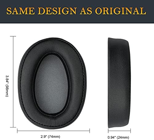SOULWIT Replacement Earpads Cushions for Sony WH-H900N (h.Ear on 2 Wireless) & MDR 100ABN (h.Ear on Wireless) Noise Canceling Over-Ear Headphones, Ear Pads with Noise Isolation Foam - Black