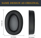 SOULWIT Replacement Earpads Cushions for Sony WH-H900N (h.Ear on 2 Wireless) & MDR 100ABN (h.Ear on Wireless) Noise Canceling Over-Ear Headphones, Ear Pads with Noise Isolation Foam - Black