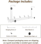 KitchLife Over The Door Hooks Hanger with Extended Arms for Easy Use by Women, Fits 1 3/4" Doors, L18U - Bathroom Accessories and Towel Rack Organization - 1 Pack, White
