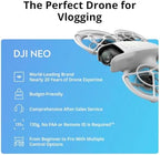 DJI Neo, Mini Drone with 4K UHD Camera for Adults, 135g Self Flying Drone that Follows You, Palm Takeoff, AI Subject Tracking, QuickShots, Stabilized Video, Built-In Propeller Guard (Controller-Free)