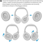 TOZO HT2 Hybrid Active Noise Cancelling Headphones, Wireless Over Ear Bluetooth Headphones Blue+HT2 Replacement Ear Pads White