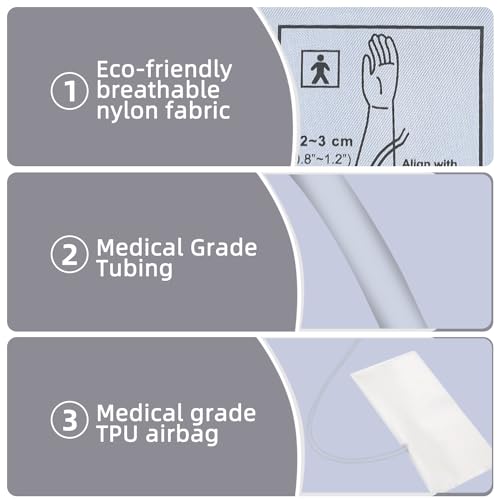 Alcarefam Extra Large Blood Pressure Cuff, 9”-21” (22-54CM) XL Cuff Compatible with Omron BP Monitor, Replacement X-Large Cuff for Adult Big ARM, 6 Connectors