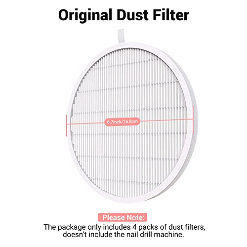 MelodySusie Nail Dust Collector Replacement Filter 4 Pack, Reusable Dust Filter for MelosySusie Nail Dust Collector Vacuum Fan Dust Collector Extractor Electric Dust Suction Machine