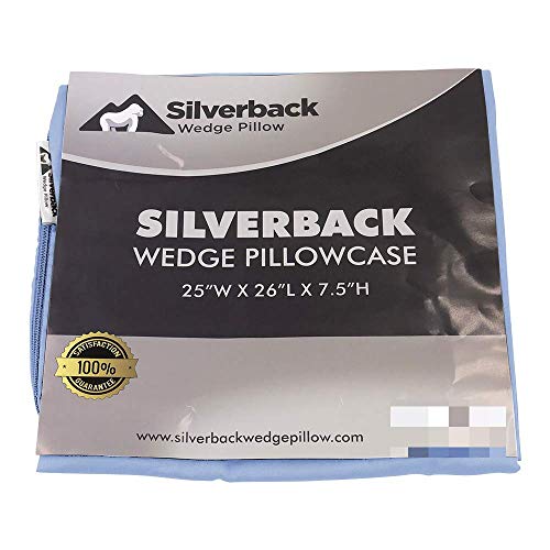 Silverback Wedge Pillow 7.5" Wedge Pillow Cover 100% Egyptian Cotton Replacement Pillow Case, Fits Our 25"W x 26"L x 7.5"H Pillow Wedge, Fit for Wedges Up to 27.5"W x 27.5"L x 8"H