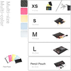 patu Zipper Mesh Bags, Pencil Case, 5 Pieces, Beauty Makeup Cosmetic Accessories Organizer, Travel Toiletry Kit Set Storage Pouch, Assorted Colors