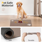Pet Feeding Mat-Absorbent Dog Mat for Food and Water Bowl-Dog Accessories Pet Supplies-Dog Water Bowl for Messy Drinkers-No Stains Quick Dry Dog Water Dispenser Mat (17"x28", Brown)