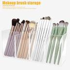 Clear Makeup Brush Organizer,Acrylic Cosmetic Brushes Storage Holder with 4 Slots,Pencil Pen Holder for Desk,Desk Organizer and Accessories for Vanity