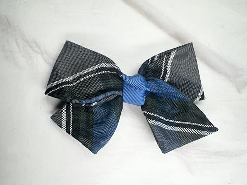 Plaid Hair Bow with Tail/Back to School Uniform Plaid Fabric/First day of School/Plaid Accessories/Alligator Clip/School Uniform Plaid (Plaid 62)
