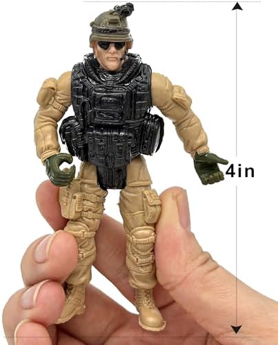 US Army Men and SWAT Team Toy Soldiers Action Figures with Military Weapons Accessories for Kids Boys Girls,12Pcs