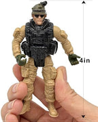 US Army Men and SWAT Team Toy Soldiers Action Figures with Military Weapons Accessories for Kids Boys Girls,12Pcs