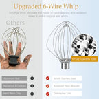 Dishwasher Safe Whisk Attachment for KitchenAid 4.5 5 Qt Tilt-Head Stand Mixer, Stainless Steel 6 Wire Whip Fits Kitchen Aid Stand Mixer Accessories Attachments Replacement Parts