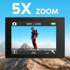 AKASO EK7000 Pro 4K30fps Action Camera with Touch Screen EIS 131ft Waterproof Underwater Camera Remote Control 5X Zoom with Helmet Accessories Kit (with 128GB MicroSD Card)