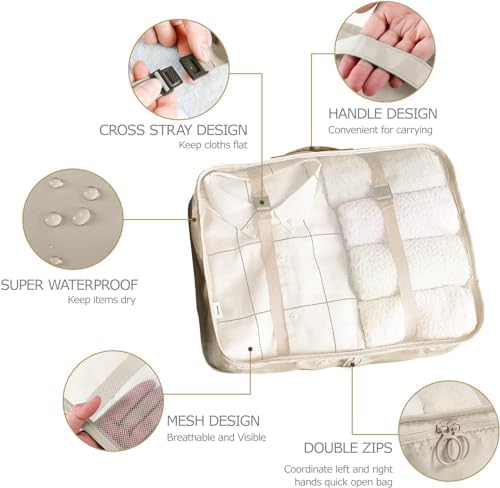 Packing Cubes for Suitcases Travel Luggage Organizers,8 Set Travel Essentials Luggage Organizer for Travel Accessories Shoe Bag Tioletry Bag Laundry Bag