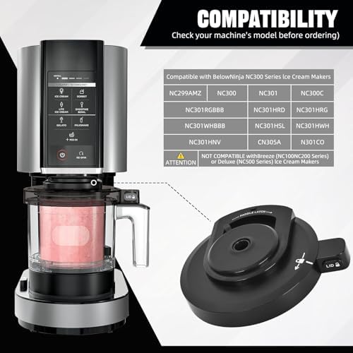 For NC301 Ice Cream Maker Outer Bowl Lid Compatible Ninja NC299AMZ/NC301/NC300/NC201/NC101 Series (NO Paddle),Ice Cream Maker Accessories,Replacement Ninja Outer Bowl Lid.