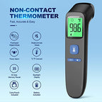 Non-Contact Thermometer for Kids and Adults, Digital Infrared Thermometer for Home use, Color-Coded Screen, 1 Second Result, Accurate & Easy to use (Black)