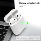 Wireless Charging Case Compatible with AirPod 2 1, Air Pod Charger Case Replacement for Charging Case with Bluetooth Pairing Sync Button, No Earbuds,White