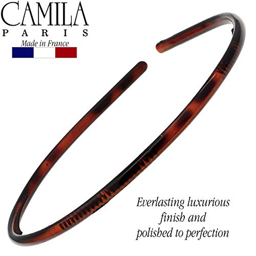 Camila Paris AD105 French Fashion Headband for Women, Skinny with Teeth for Strong Hold Grip Women's Hairband, Very Flexible, No Slip and Durable Styling Girls Hair Accessories, Made in France