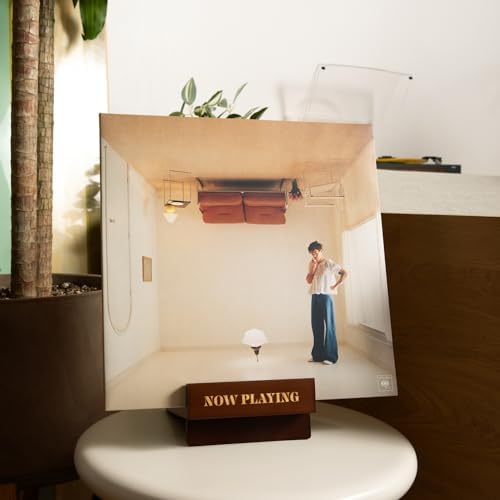 Now Playing Vinyl Record Stand: Classic Wood Record Holder - Vinyl Accessories for LP enthusiasts - Album and LP Holder