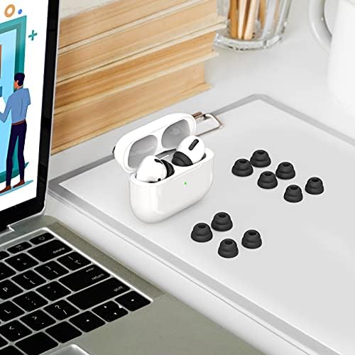 Delidigi 6 Pairs Ear Tips for AirPods Pro 2 and AirPods Pro, Silicone Earbuds Earplug Replacement Accessories Fit in The Charging Case S/M/L Size(Black)