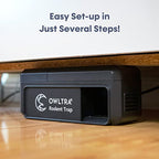 OWLTRA OW-7 in-/Outdoor Electric Rodent Trap, Instant Kill Mouse with Waterproof Cover, Sound & Light Alarm, and Batteries or USB Power Source, Waterproof Grade IPX4, Black