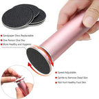 Electric Callus Remover, Ravifun Foot File Grinder Tool with Speed Controller and 60pcs Replacement Sandpaper Disk for Men Women Dead Dry Crack Skin Calluses