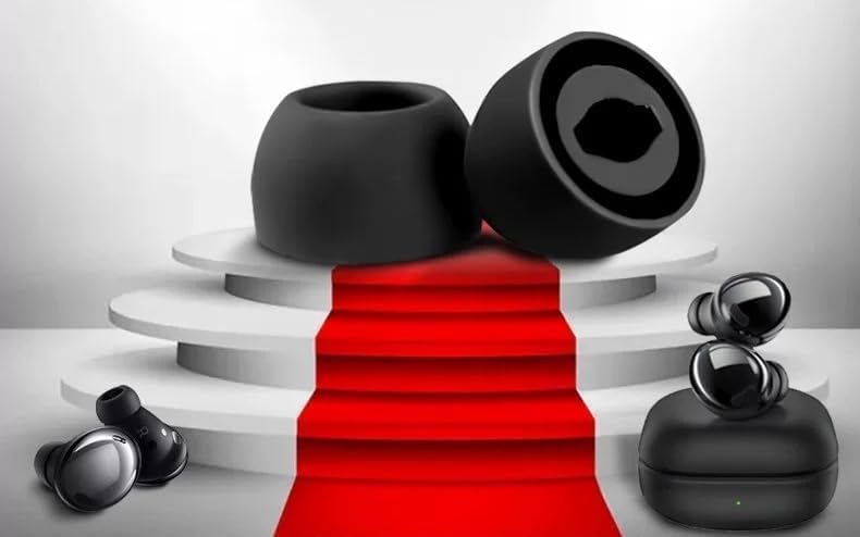 6Pair Upgraded Eartips Set with Dust Gaurd Net for Galaxy Buds Pro Earbuds,Replacement Silicone Ear Tips for Samsung Galaxy Buds Pro(SM-190) Fit in Charging Case-Black