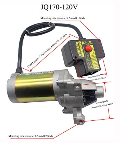Fullas Electric Starter Motor 17 Teeth JQ170 Compatible with Cub Cadet Troy Bilt Snowblower Snow Thrower Replacement Part 951-10645, 951-10645A, 751-10645, 751-10645A
