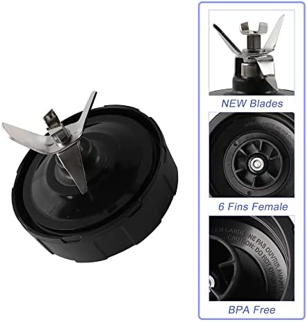 6-Fin Ninja Blender Blade Replacement parts Female Fins Blade Compatible with Ninja Auto iQ BL450 Blenders