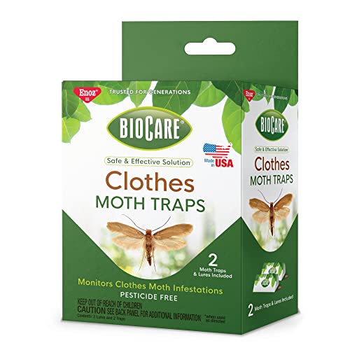 ENOZ Biocare Closet Moth Traps – Safely Attracts & Kills Clothes Moths at Home 1 Pack (2 Total)