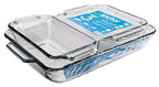Anchor Hocking Glass Baking Dishes for Oven, 3 Piece Set (3 Qt Glass Casserole Dish, Cake Pan, and Bread Pan)