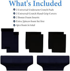 SPRING SEAON Crutches Padding Ice Silk Waffle Pattern Universal Crutch Pads for Armpits and Hand Grips Pads for Crutches Underarm Crutch Cushions Crutch Covers Pillows Crutch Accessories (Navy Blue)