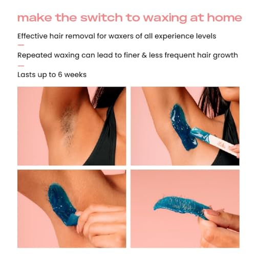 KoluaWax Premium Waxing Kit for Women - Hot Melt Hard Wax Warmer for Hair Removal, Eyebrow, Bikini, Legs, Face, Brazilian Wax - Machine, 4-Pack Beads, Accessories, White