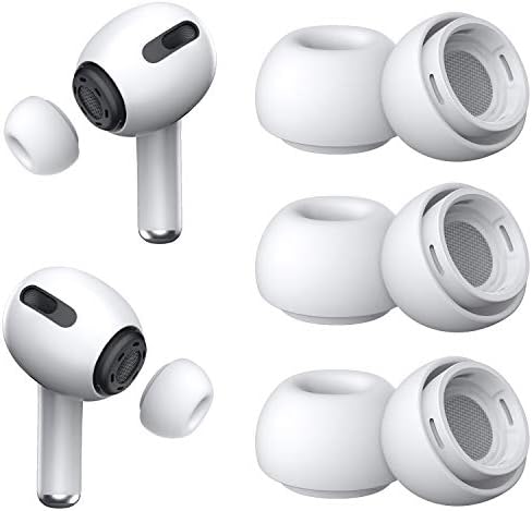 [3 Pairs] Replacement Ear Tips for Airpods Pro and Airpods Pro 2nd Generation with Noise Reduction Hole,Silicone Ear Tips for Airpods Pro with Portable Storage Box and Fit in The Charging Case(Medium)