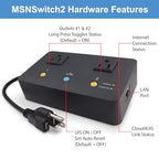 MSNSwitch2 Internet Enabled IP Remote Power Switch with Reboot - Control via Smartphone App, Cloud Service, Web Browser, API, Skype or Google Chat - 2 Independent AC Power Outlets (Model UIS-722b)