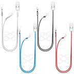 YorkSound Set of 4 Hearing Aid Clips, Adjustable Hearing Aid Lanyard Anti-Lost BTE Clip String with 12 Pairs Silicone Loops, Hearing Protection Accessories for Adults & Kids, Binaural, 4 Colors