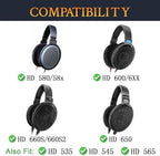 SOULWIT Cooling-Gel Earpads Cushions Replacement for Sennheiser HD650, HD660 S, HD660S2, HD600, HD6XX, HD58X, HD580, HD565, HD545, HD535 Headphones, Ear Pads with Ice Silk Fabric - Dark Coffee
