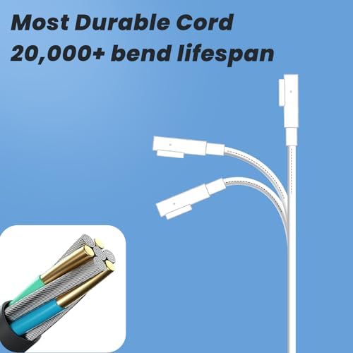 Mac Book Pro Charger, Replacement for 13-inch MacBook Pro Display (Before Mid 2012), 60W AC Adapter L-Tip Connector for MacBook air Charger (Before 2011)