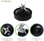 Blender Replacement Parts for Ninja, 24oz Ninja Blender Cups with To-Go Lids, 7 Fins Extractor Blade, Compatible with Nutri Ninja Auto iQ Blenders BL2012 BN801 BL480-30 BL640-30 BL642-30 NN100-30
