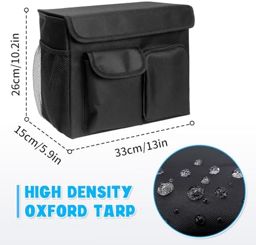 Mobility Scooter Bag, Electric Scooter Basket, Knee Scooter Basket, Mobility Scooter Caddy with 14 Inches Laptop Pocket and 2 Cup Holders for Bike, Mobility Scooter Accessories for Adults